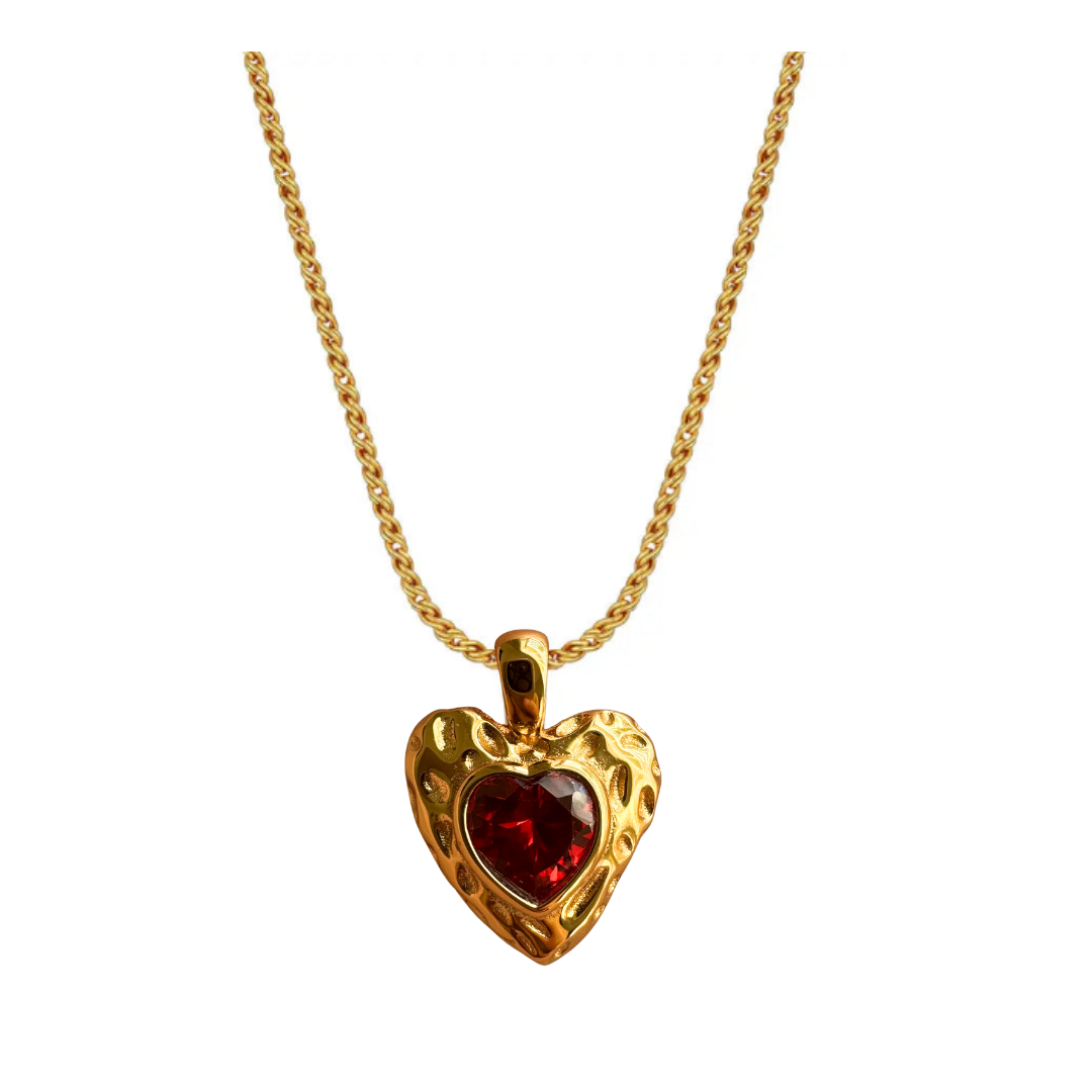 Amore Heart Ruby Necklace