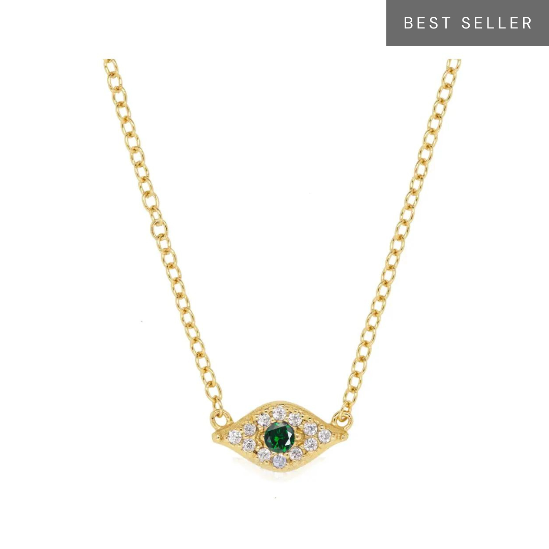 Emerald Evil Eye Necklace