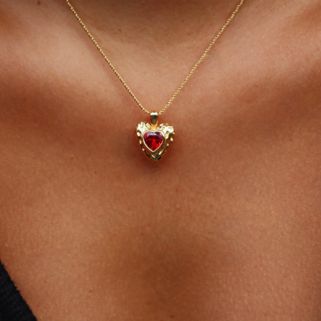 Ruby love heart necklace