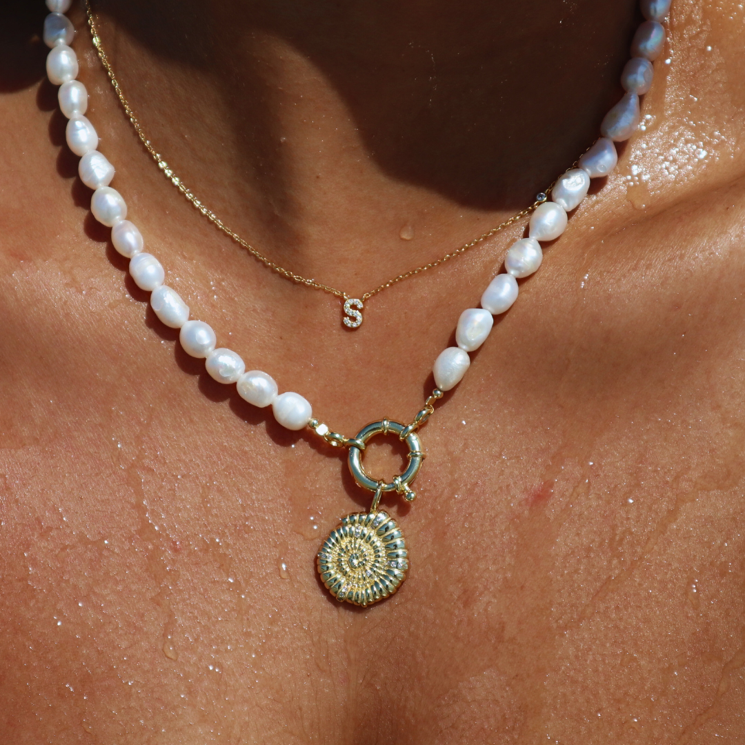 Seashell Freshwater Pearl Necklace