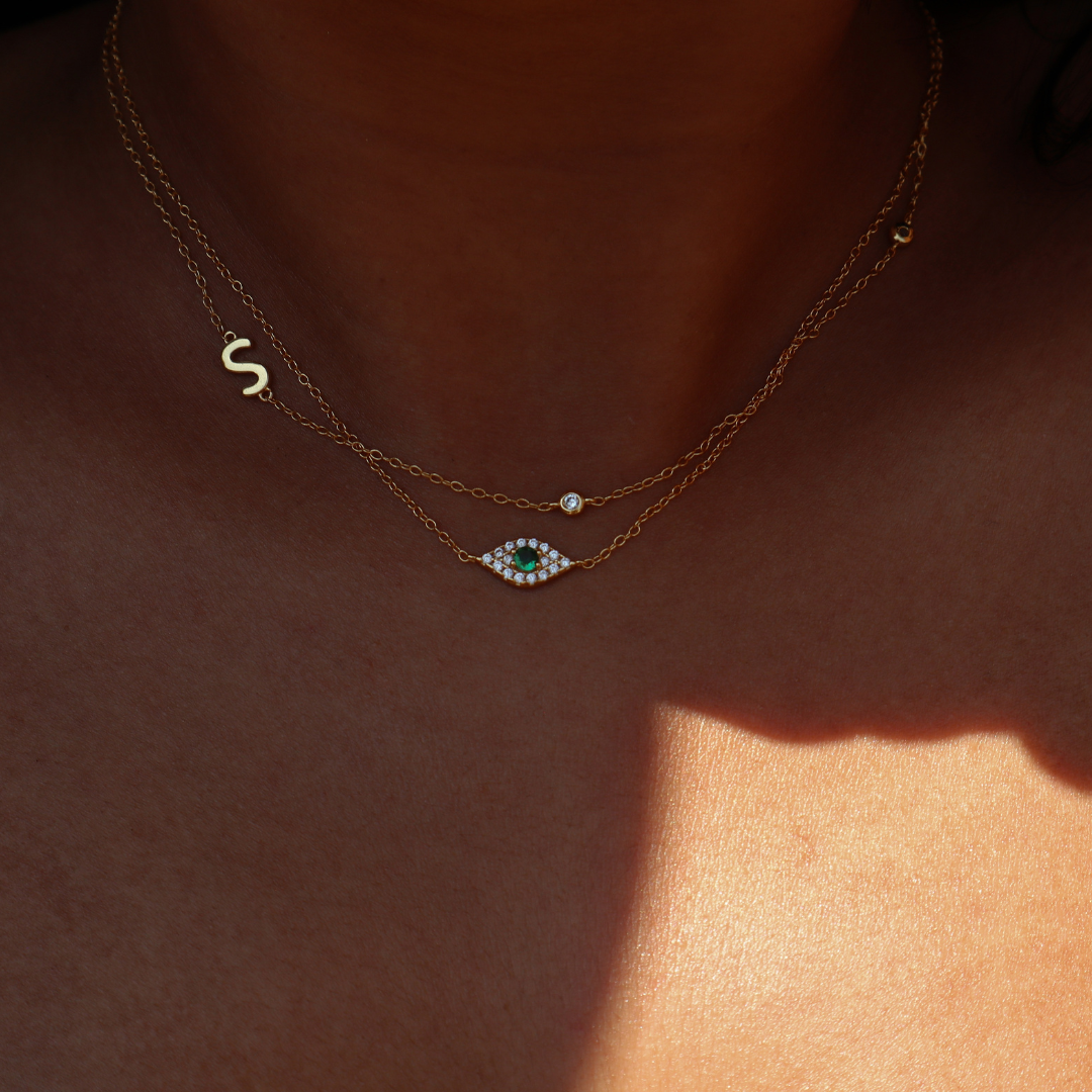 Emerald Evil Eye Necklace