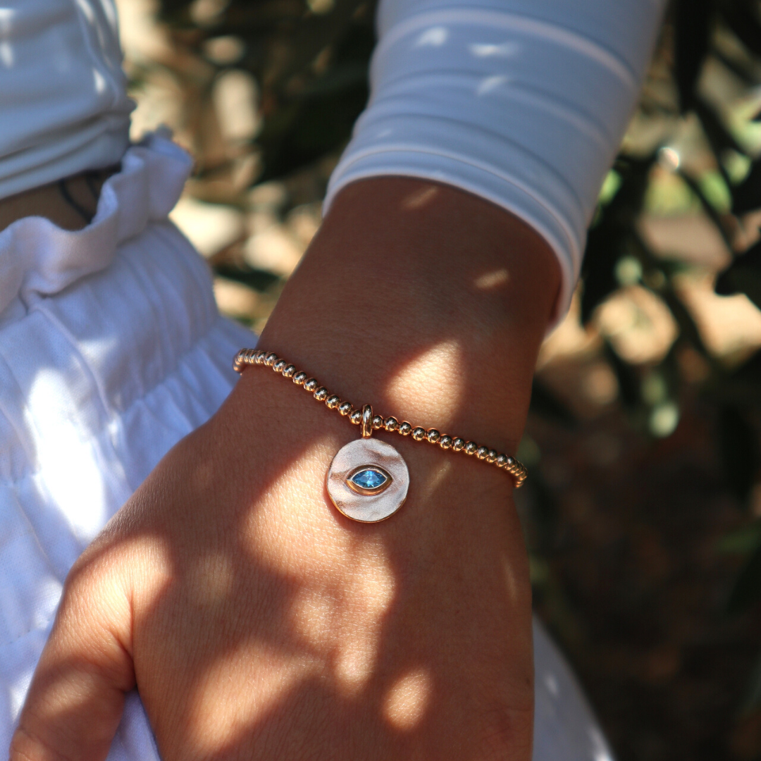 Rose Gold Aura Beaded Bracelet