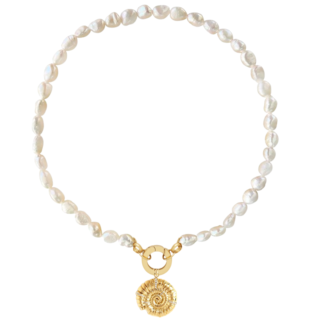 Seashell Freshwater Pearl Necklace